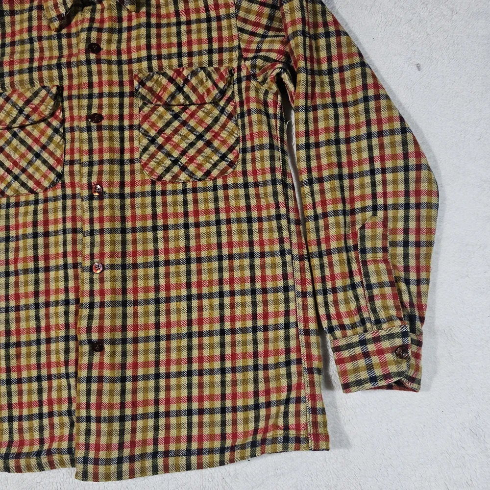 Pendleton Woolen Mills M Wool Yellow Plaid Shirt - Picture 2 of 10